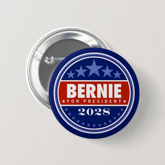 Bernie Sanders för president 2028 Knapp (Framsida & baksida)