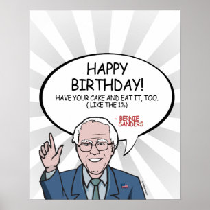 Bernie Sanders Hälsning - Grattis på födelsedagen  Poster