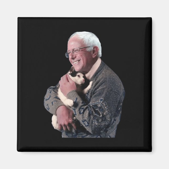 Bernie Sanders Hugger Cat Shirt Cute Animal Älskar Magnet (Framsidan)