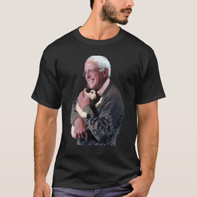 Bernie Sanders Hugger Cat Shirt Cute Animal Älskar T Shirt (Framsida)
