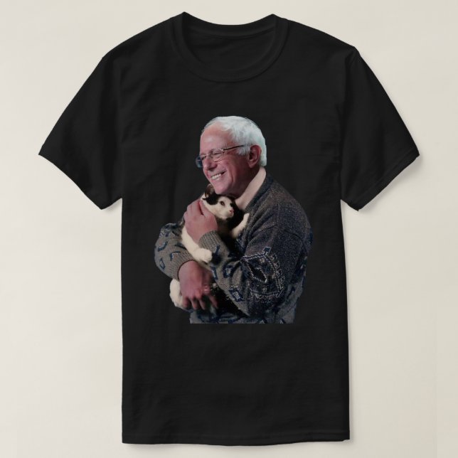 Bernie Sanders Hugger Cat Shirt Cute Animal Älskar T Shirt (Design framsida)
