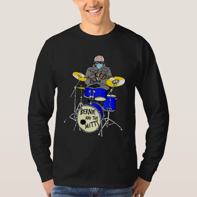 Bernie Sanders Mittens Drumming Drum Inauguration T Shirt (Framsida)