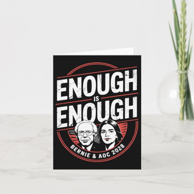 Bernie Sanders och Aoc 2028 för president Kampanj Kort (Framsida)