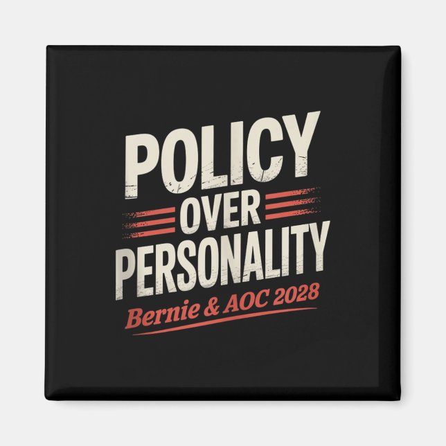 Bernie Sanders och Aoc 2028 för president Kampanj Magnet (Framsidan)