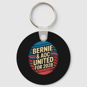 Bernie Sanders och Aoc 2028 för president Kampanj Nyckelring