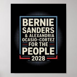 Bernie Sanders och Aoc 2028 för president Kampanj Poster