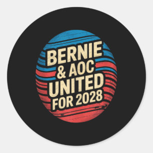 Bernie Sanders och Aoc 2028 för president Kampanj Runt Klistermärke