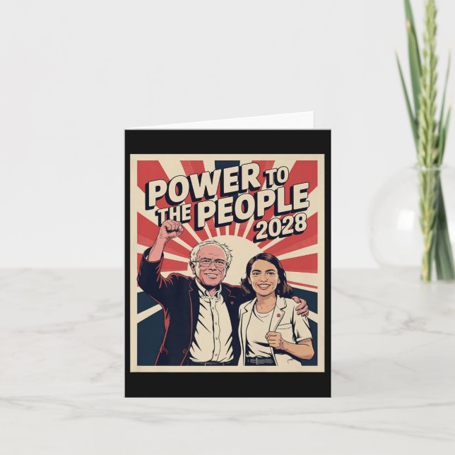Bernie Sanders och Aoc 2028 Presidenten Kampanj Kort (Framsida)