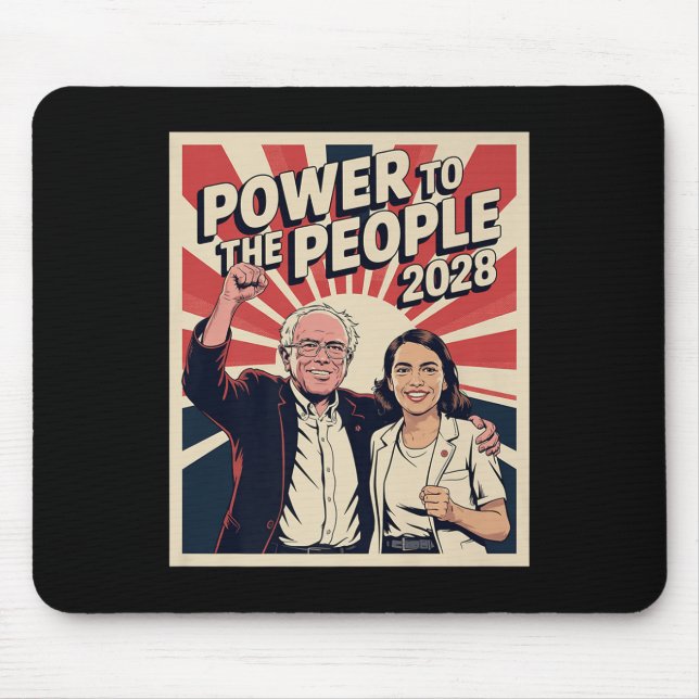 Bernie Sanders och Aoc 2028 Presidenten Kampanj Musmatta (Framsidan)