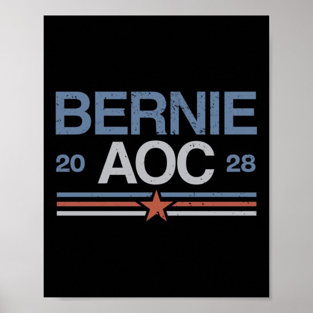 Bernie Sanders och Aoc Långärmad Poster (Framsidan)