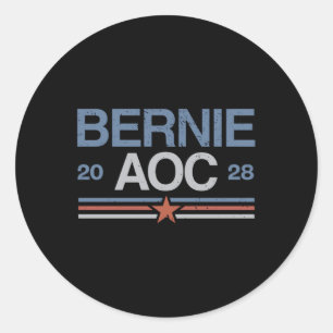 Bernie Sanders och Aoc Långärmad Runt Klistermärke