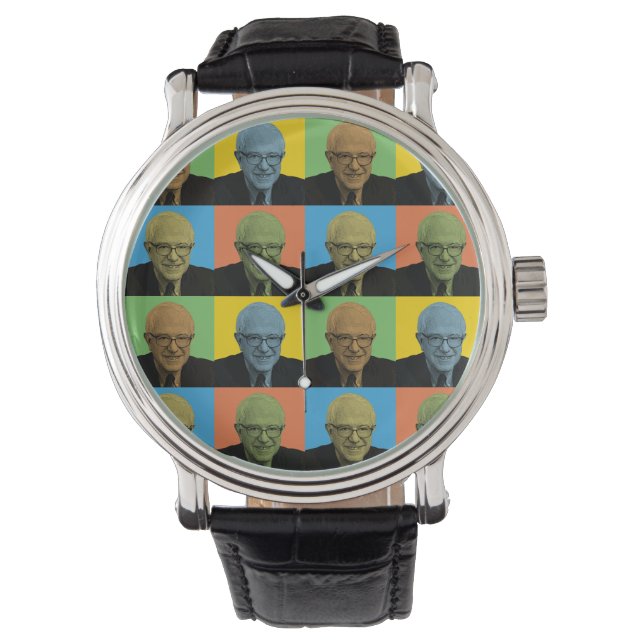 Bernie Sanders Pop-Art Armbandsur (Framsida)