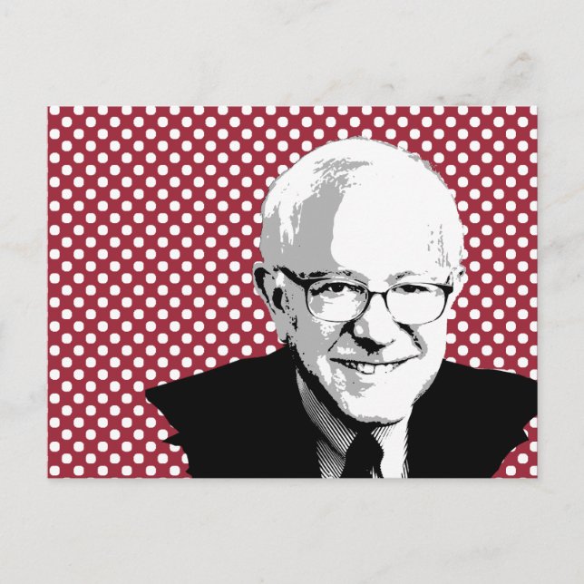 BERNIE SANDERS POP ART VYKORT (Framsida)