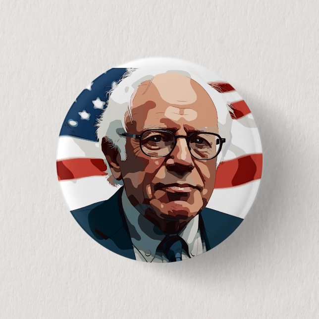 Bernie Sanders Porträtt Knapp (Framsida)
