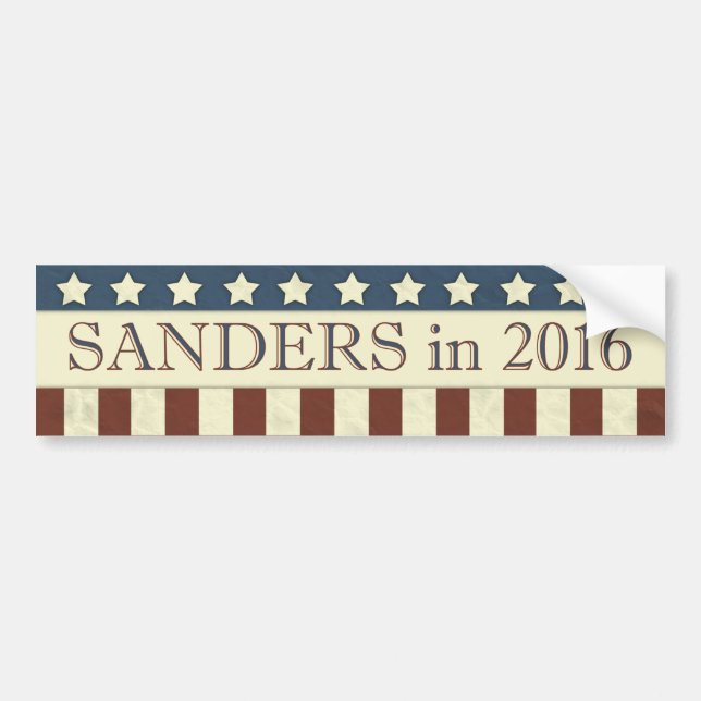Bernie Sanders President 2016 Stars och stripes Bildekal (Framsidan)
