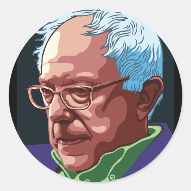 Bernie Sanders Runt Klistermärke (Framsida)