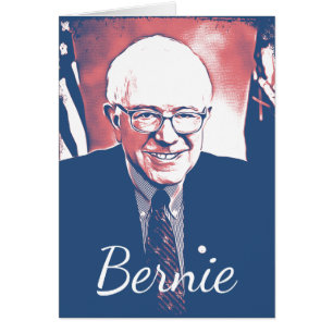 Bernie Sanders Support Digital Art Black Card Hälsningskort