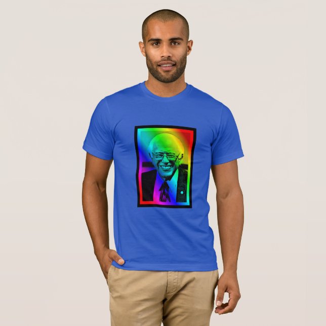 Bernie Sanders Support Digital Art LGBT Shirt Tee (Hel framsida)