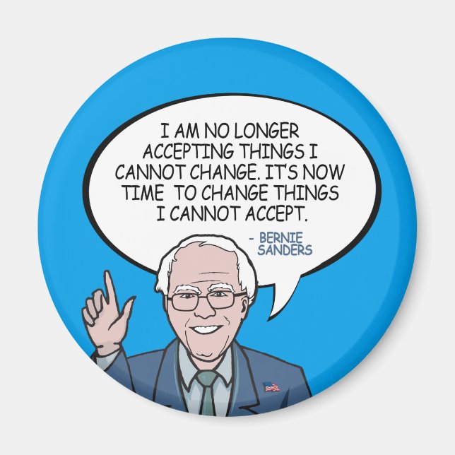 Bernie Sanders Tecknad Quote Magnet (Framsidan)
