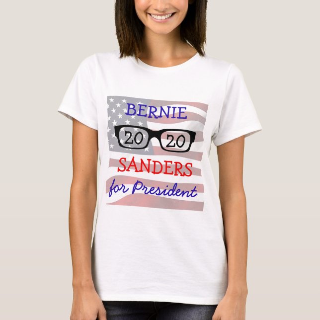 Bernie Sanders till ordförande 2020 T Shirt (Framsida)