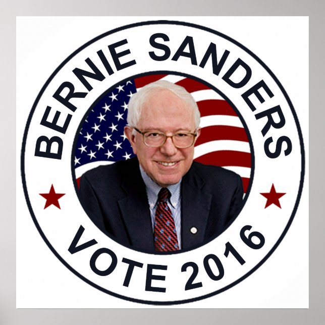 Bernie Sanders US Flagga Poster (Framsidan)