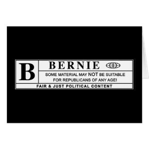 Bernie Sanders Warning Label Hälsningskort