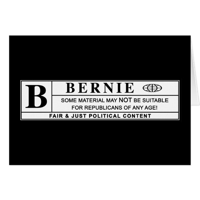 Bernie Sanders Warning Label Hälsningskort (Framsidan Horizontal)
