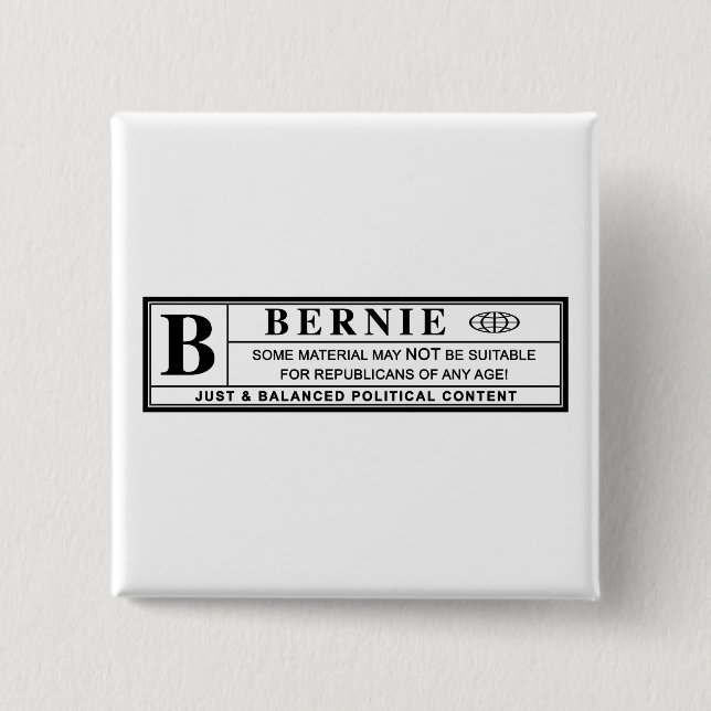 Bernie Sanders Warning Label Knapp (Framsida)