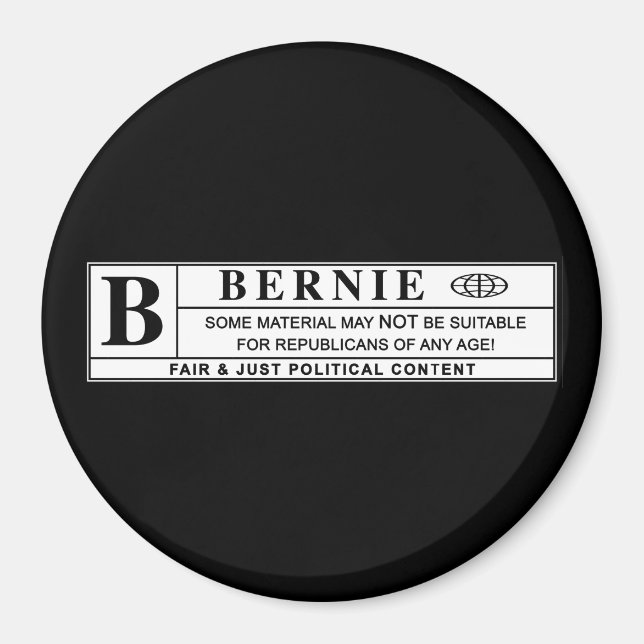 Bernie Sanders Warning Label Magnet (Framsidan)