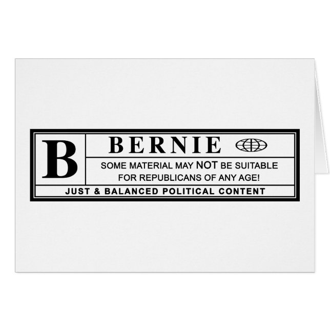 Bernie Sanders Warning Label OBS Kort (Framsidan Horizontal)