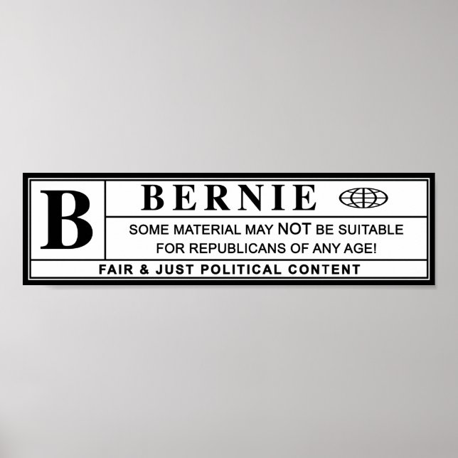 Bernie Sanders Warning Label Poster (Framsidan)