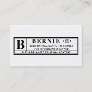 Bernie Sanders Warning Label Visitkort