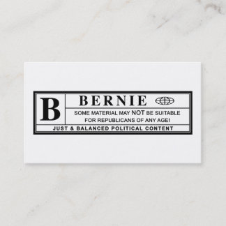 Bernie Sanders Warning Label Visitkort