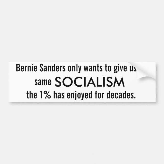 Bernie slipmaskin (2016) Socialism Bildekal (Framsidan)