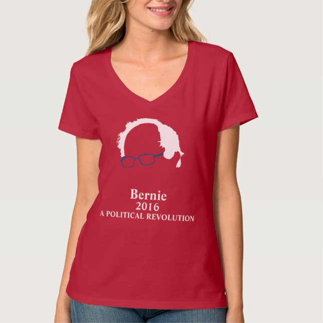 Bernie slipmaskiner 2016 en politisk revolution t shirt (Framsida)