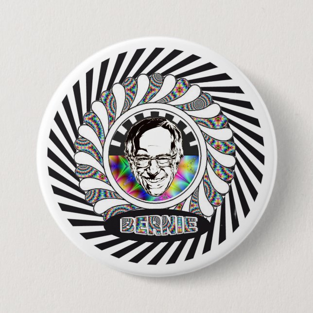 Bernie slipmaskiner är Psychedelic Knapp (Framsida)
