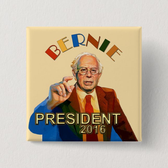 Bernie slipmaskiner för presidenten 2016 knapp (Framsida)