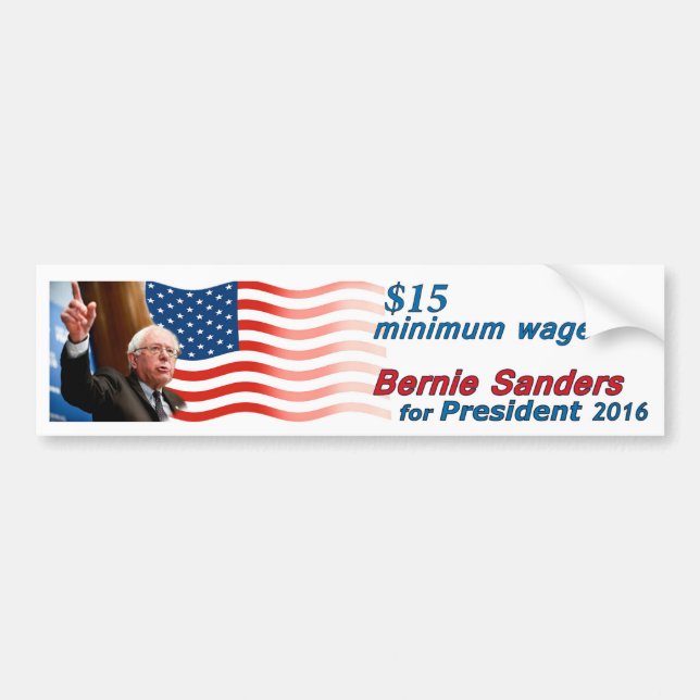Bernie slipmaskiner: Minimum timpenning $15 Bildekal (Framsidan)