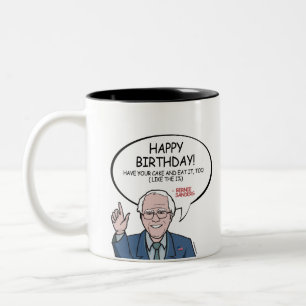 Bernie slipmaskinhälsning - grattis på Två-Tonad mugg