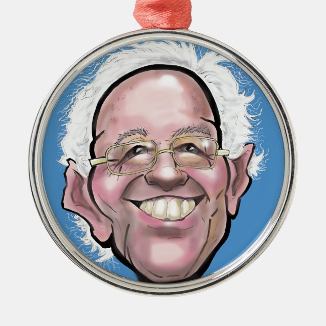 Bernie slipmaskinkarikatyr julgransprydnad metall (Framsidan)