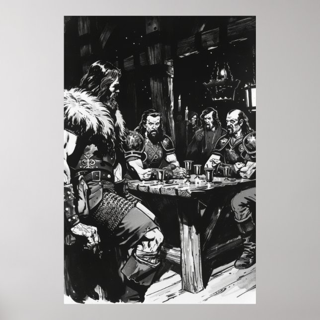 Bernie Wrightson Black Bläck Tecknad Art Stil Post Poster (Framsidan)