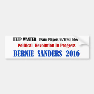BernieSanders: Politisk revolution på vit Bildekal