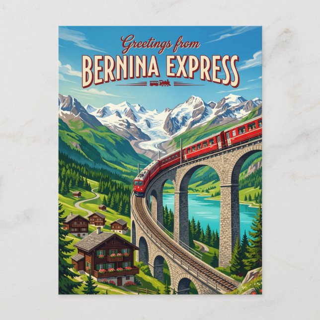 Bernina Express Schweiz Vykort (Framsida)