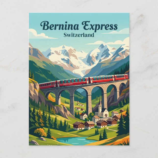 Bernina Express, schweiziska alperna Schweiz Vykort (Framsida)