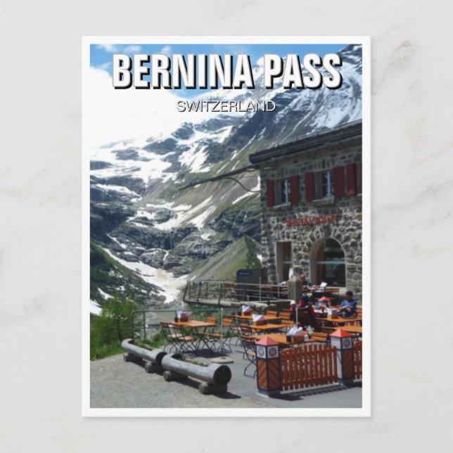 Bernina Pass Schweiz Vykort (Framsida)