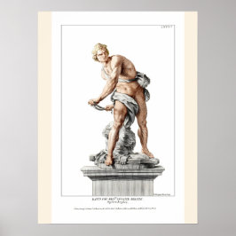Bernini's David in an engraving by Nicolas Dorigny Poster