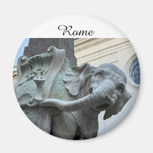 Berninis elefant och obelisk - Rom Italien Magnet