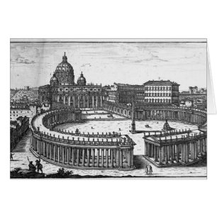 Berninis original planerar för St Peter kvadrerar Hälsningskort