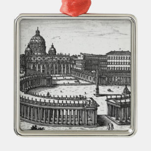 Berninis original planerar för St Peter kvadrerar Julgransprydnad Metall