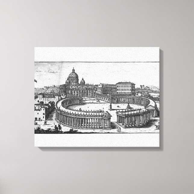 Berninis ursprungliga plan för St. Peter's Square Canvastryck (Framsida)